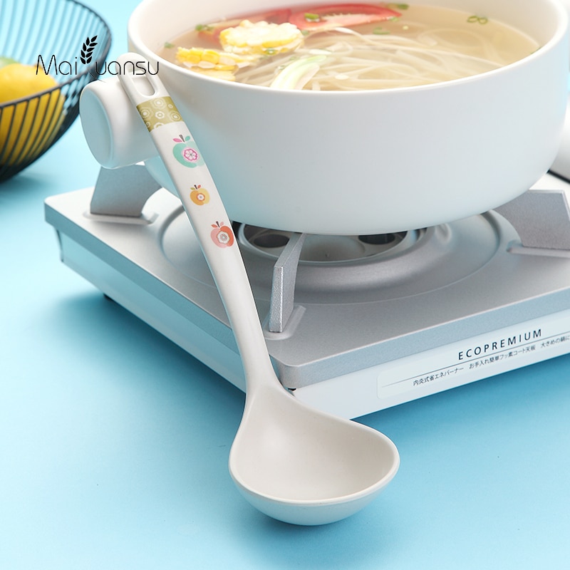 Maiyuansu Japanese Long Handle Soup Ladle Eco-Friendly Bamboo Dinner Soup Spoon For Restaurant Kitchen Accessories Soup Scoop