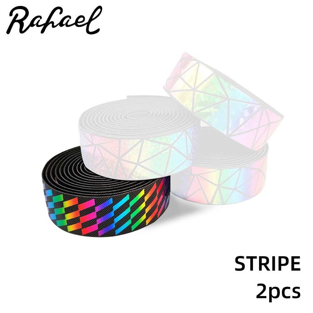 Fietsen Road Mtb Dazzling Reflecterende Driehoek Anti-Vibratie Pu Fiets Stuur Antislip Ademend Persoonlijkheid Fiets Riemen: Style1 Stripe