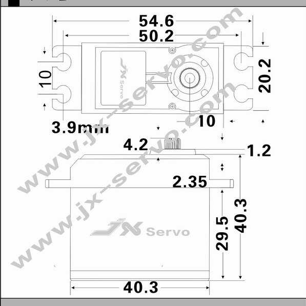 Jx cls 6036hv 36kg 8.4v hoge spanning grote koppel kernloze digitale servo metalen tandwielen behuizing voor rc auto/vliegtuig/boot/robotarm