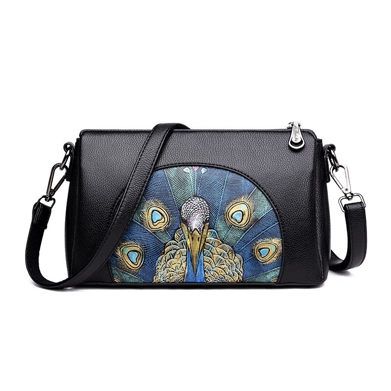 Vrouwen Tas Zacht Lederen Kleine Vierkante Tas Mode Koreaanse Stijl Schouder Messenger Tas Vrouwen Moeder Tas kleine Tas: peacock