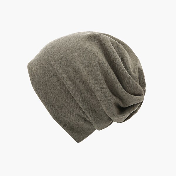 Gorro de punto multifunción para mujer, gorro liso informal de poliéster suave, gorros holgados para mujer, coleta para primavera y otoño: Verde militar