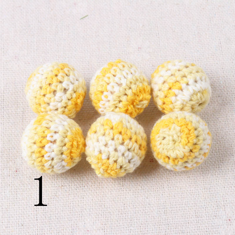 Doppel farbe Elegante 20mm Häkeln Perlen Wolle Garn Für Wählen Gestrickte Durch Baumwolle Gewinde DIY Schmuck Machen 5 Stck: Weiß