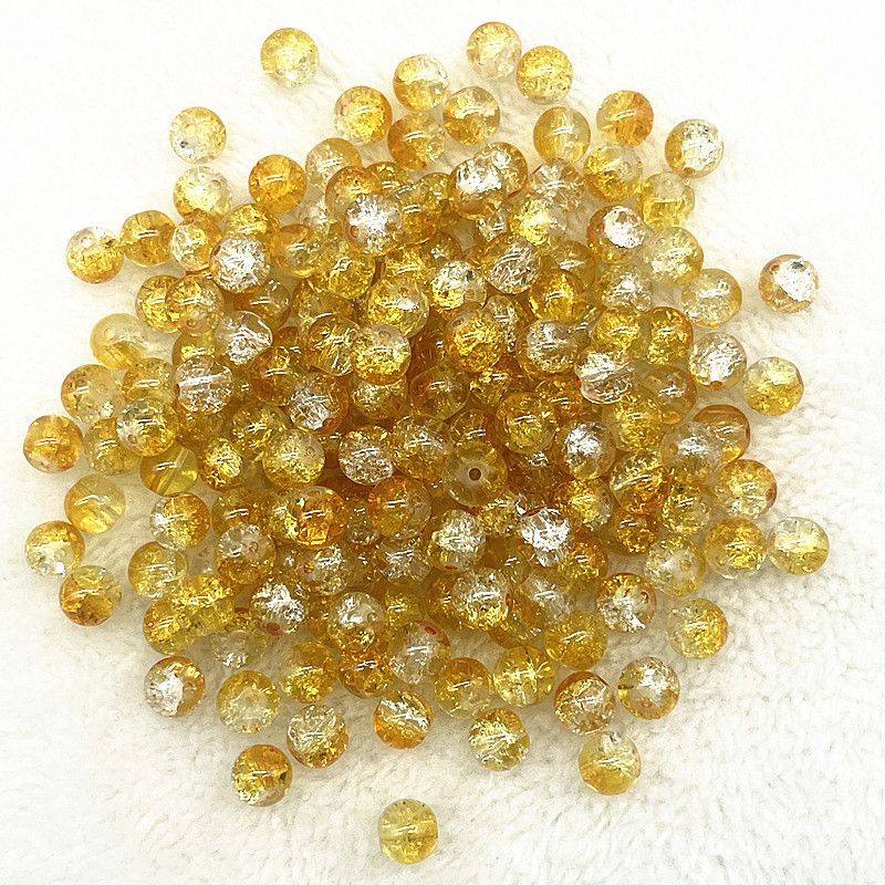4mm 6mm 8mm Round Glass Crackle Beads Loose Spacer Beads for Jewelry Making Diy Handmade Necklace Bracelets Accessories: Light Pink / 5mm