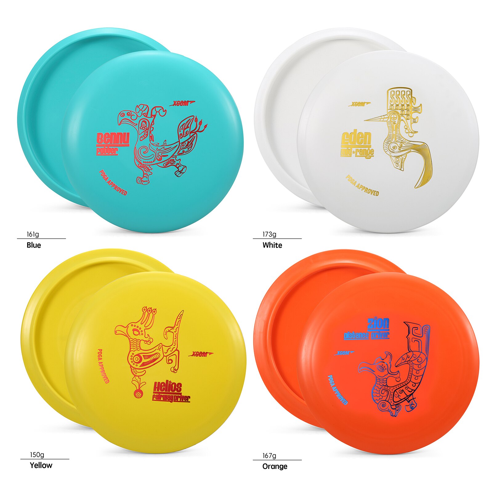 4 PCS Discs Golf Pro Set with Distance Driver Fairway Driver Mid-Range Putter for Beginners