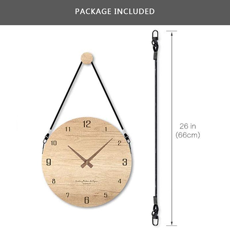 12 Inch Modern Wall Clock Battery Operated, Silent Non-Ticking Wooden Decorative Round Wall Clock, Digital Wall Clock