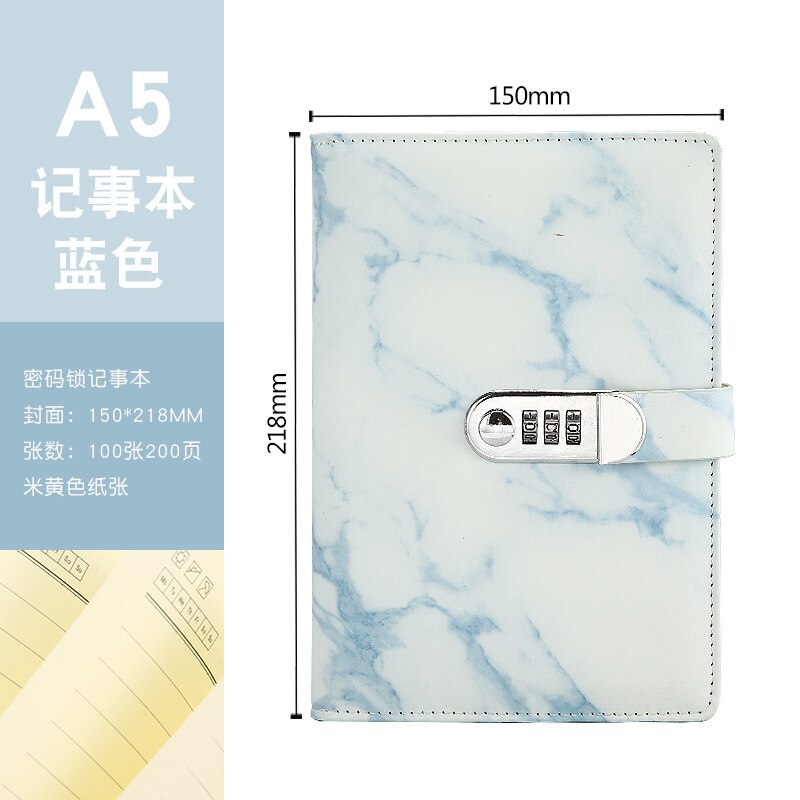 Kleurrijke Lock Notebook Secret Bescherming Planner Marbling Boek Code Boek School Briefpapier Schoolbenodigdheden: B