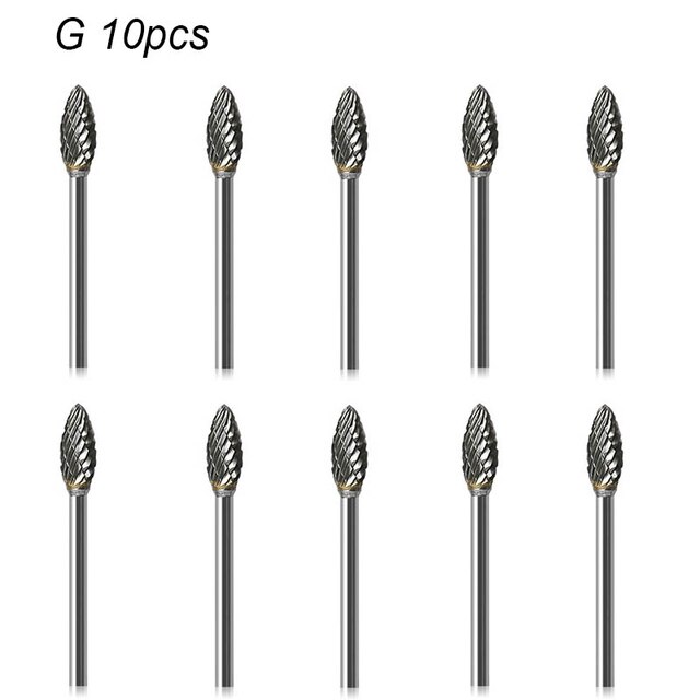 Haste de metal desenho carboneto tungstênio fresa ferramenta rotativa rebarbas duplo diamante corte rotativo ferramentas dremel moagem elétrica: G