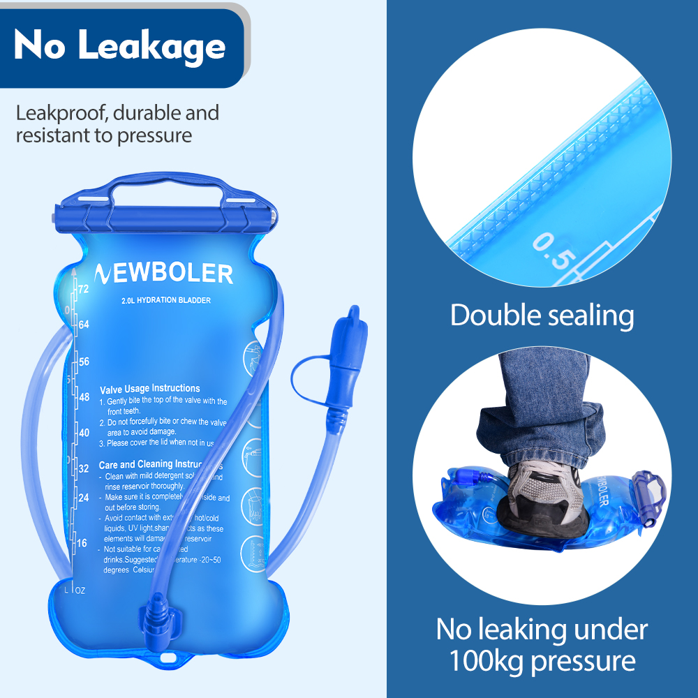 NEWBOLER Water Bag Reservoir Water Replenishment Bag Storage Bag Without Bisphenol 1L 1.5L 2L 3L Running Sports Tank Backpack