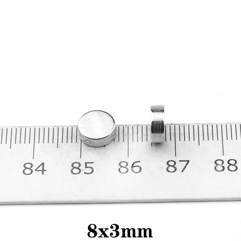 Imanes de tierras raras de 8x3mm, diámetro fuerte, 8x3mm, de 8mm x 3mm redondo pequeño disco magnético, imanes permanentes de neodimio de 20 ~ 500 Uds.