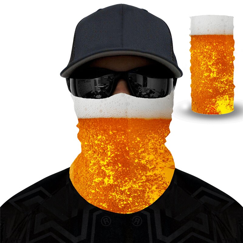 Print øl dag cool 3d sømløs ansigtsmaske motorcykel hovedbeklædning magisk tørklæde udendørs cykling fiskeri ski vandre bandanas: Mj239