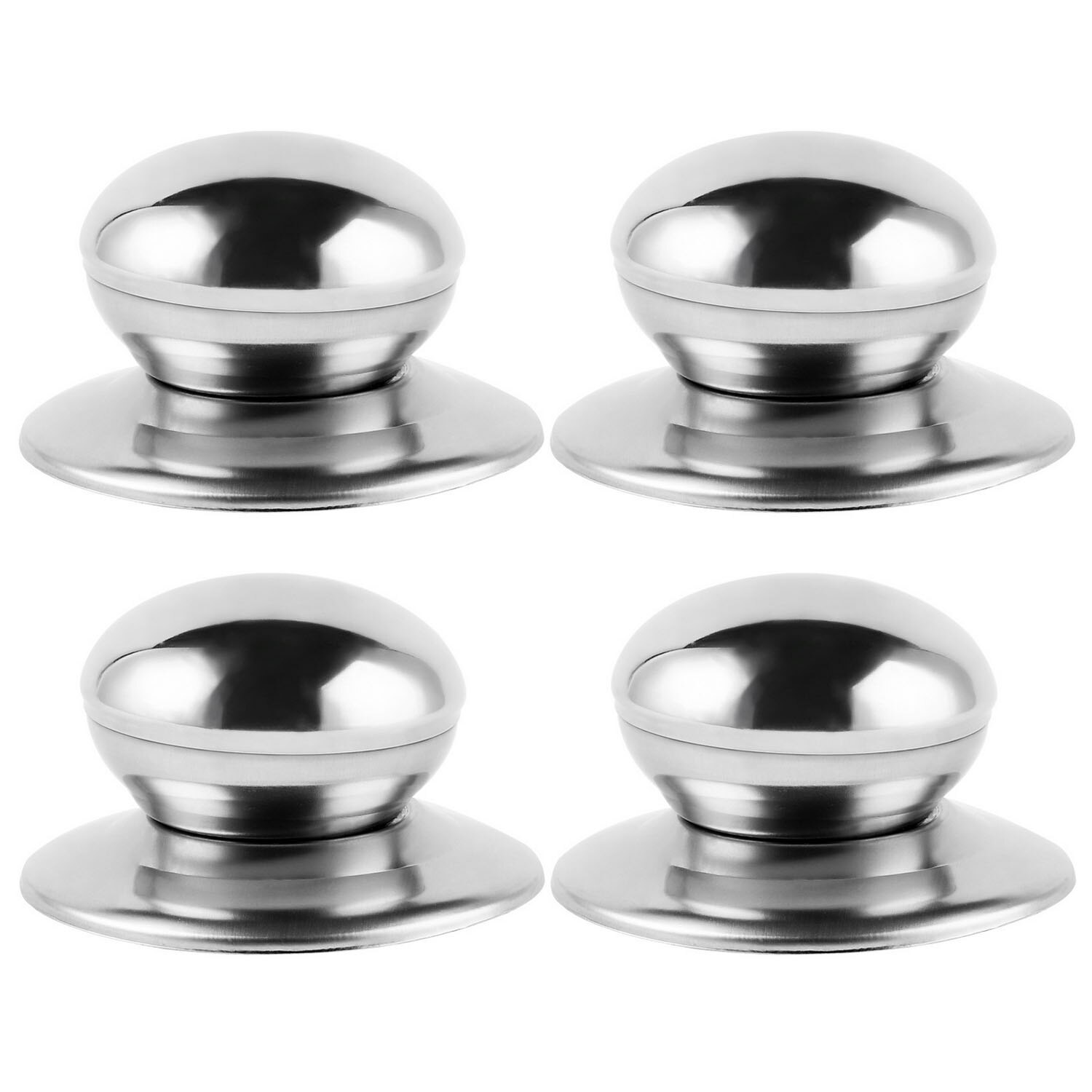Behogar 4 stk rustfritt stål utskiftbart deksel knapp panne gryte glass lokk deksel håndtak knott håndgrep grep kjøkkenverktøy