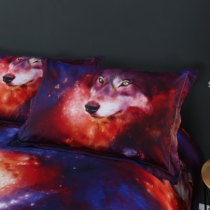 Jpets série 3D imprimé ensemble de literie housse de couette ensemble loup tigre motif psychédélique Hippie literie chambre décor 6 tailles