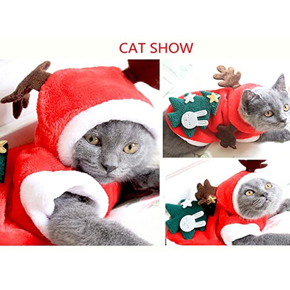 Kerst Huisdier Kleding Elanden Kostuum Winter Warm Capuchon Winter Pet Dog Puppy Kerst Kleding Kleine Honden Santa Kostuum