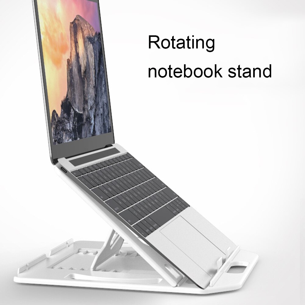 7 gir høydejustering sammenleggbar bærbar pc-holder med glidende kjølebrakett med mobiltelefonholder til macbook pro stativ