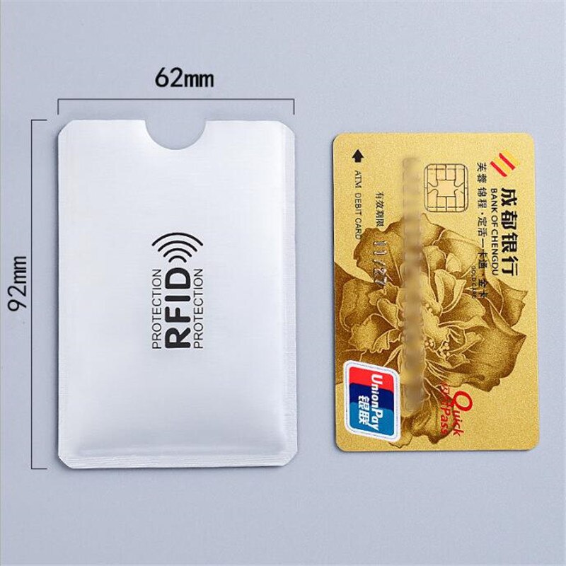 5PCS Men Anti Rfid Wallet Blocking Reader Lock Bank Card Holder Id Bank Card Case Protection Metal Credit NFC Holder Aluminium