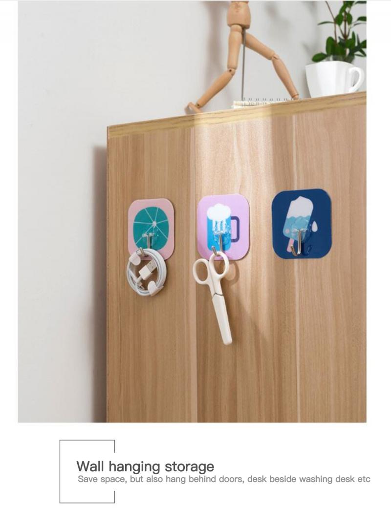 Sterke onzichtbare cartoon haak muur keuken kleefhaak spijker - gratis zuignap haak badkamer waterdichte hanger