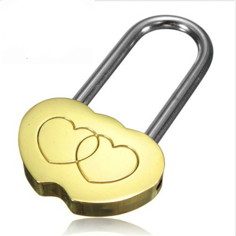 Mini Messing Hangslot Liefde Lock Wish Lock Gegraveerde Dubbele Hart Valentines Anniversary Dag Liefhebbers Huwelijksgeschenken Liefde Lock