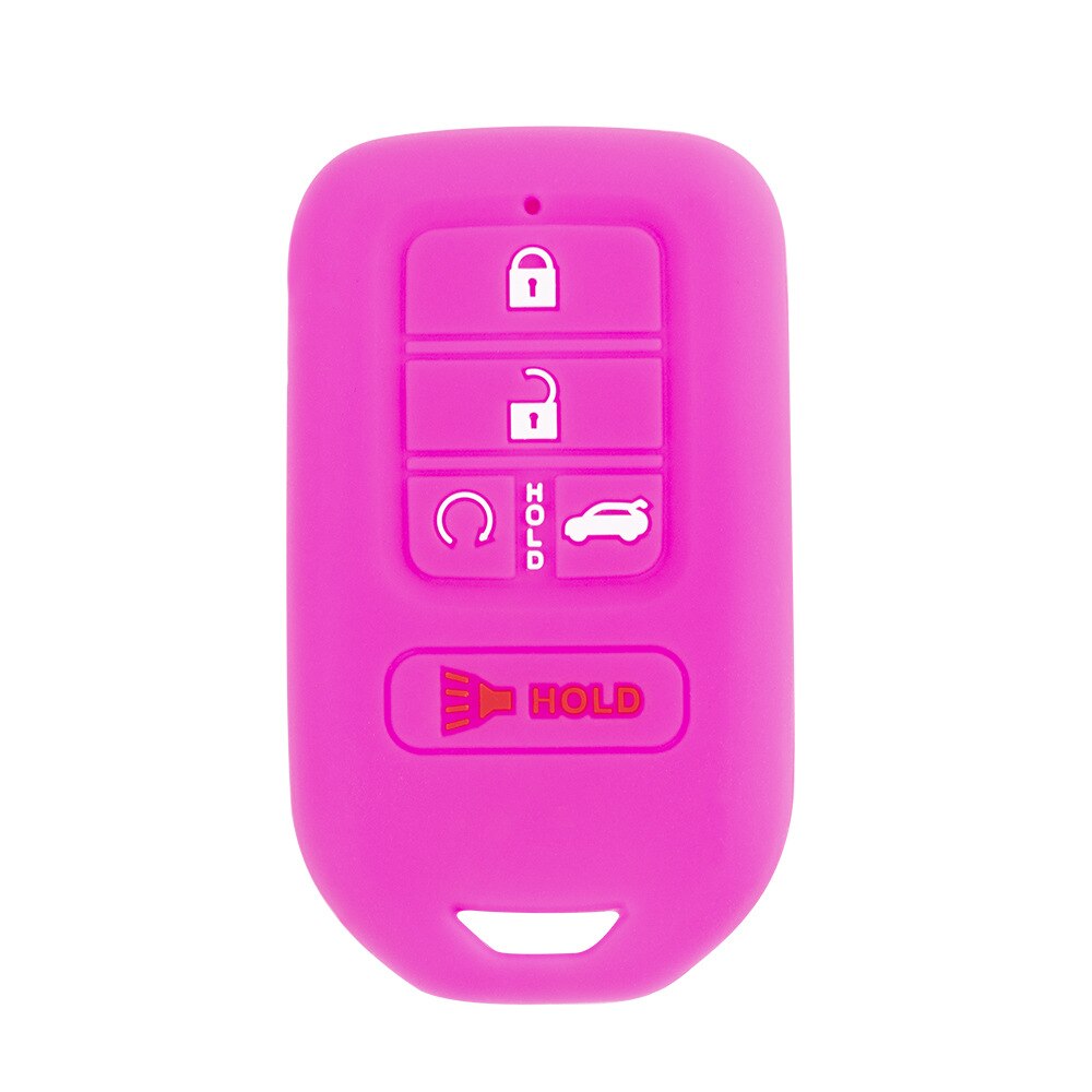 Housse de protection en Silicone pour clé, ensemble de capot pour Honda Pilot Accord Civic CRV, télécommande sans clé à 5 boutons: Rose red