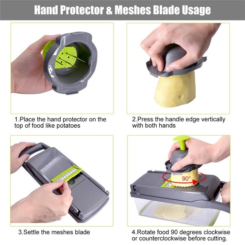 Multi-Function Vegetable Cutting Artifact Potato Shredding Machine Onion Chopper Fruit Cutting Machine Kitchen Tools