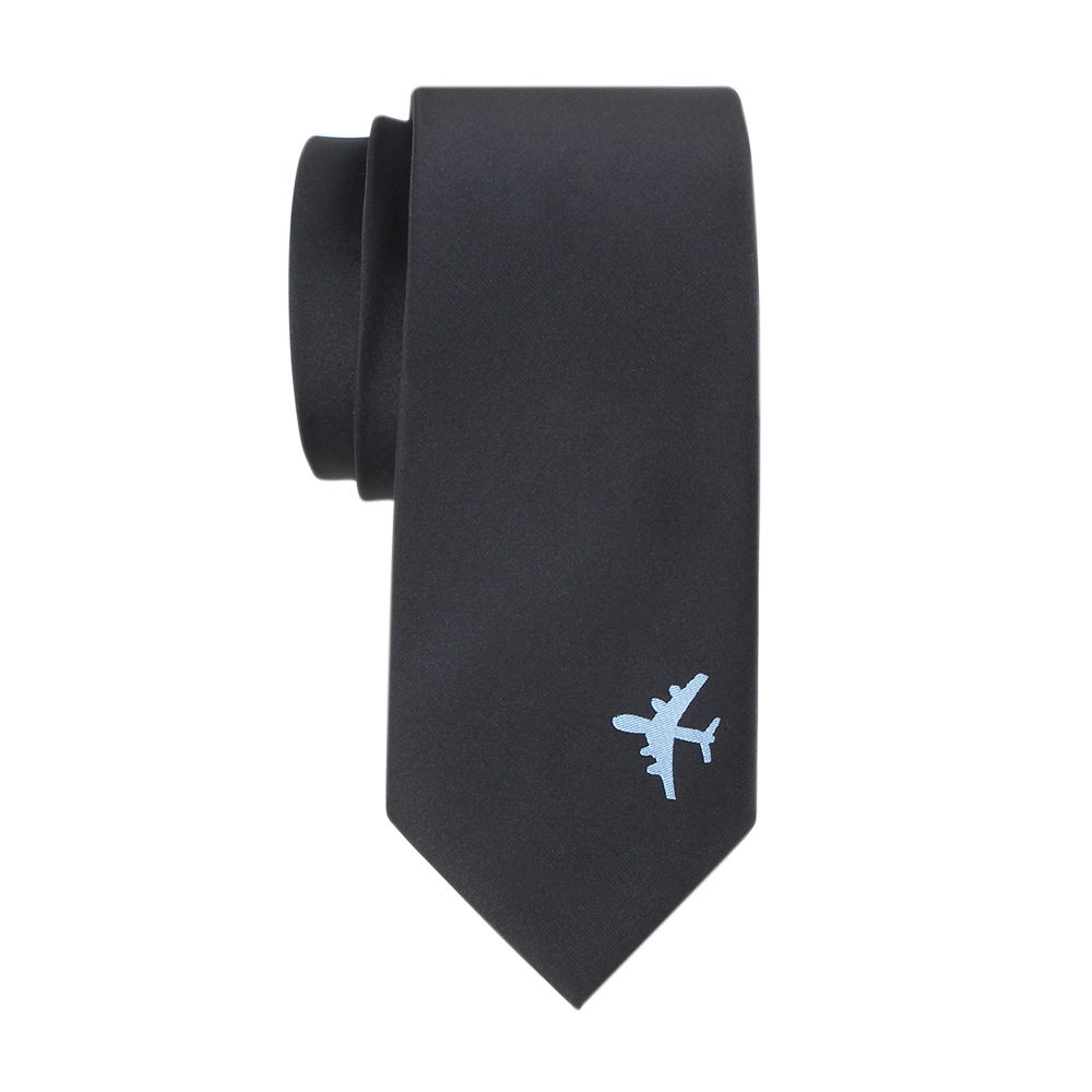 Veektie 8cm luftplan mønster slips solid sort forretning smukke seje bånd til mænd fly stil vestidos cravate