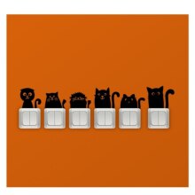 Socket Stickers Wall Decor Cat Models Vinyl Pvc Wallpaper Home Office Decoration