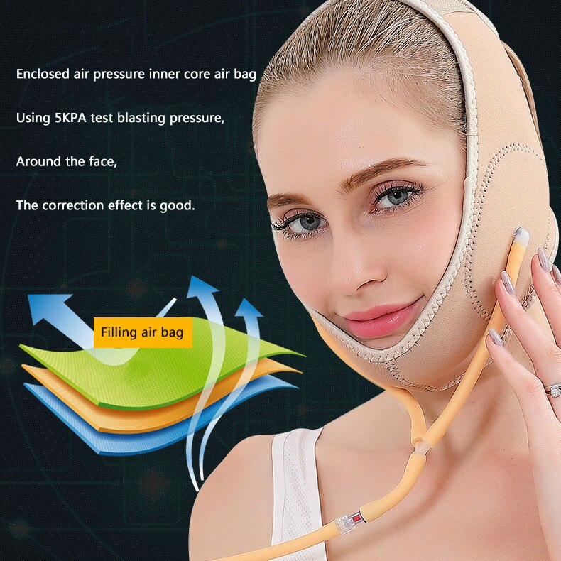 Opblaasbare Gezicht Afslanken Band Air Druk Lift Up Riem Face-Lift Masker Stimulator V Lijn Wang Chin Afslanken riem Gezicht Shaper Bandage