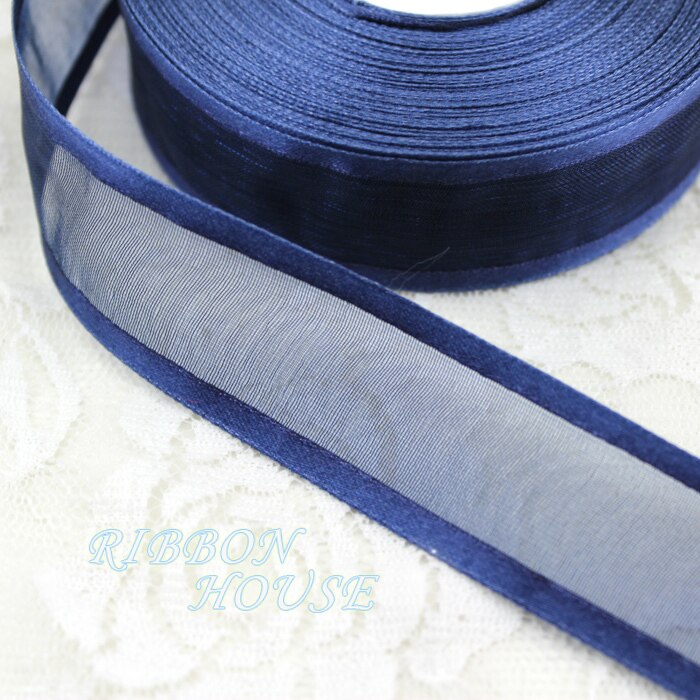 1 ''(25Mm) Deep Blue Broadside Organza Lint Cadeaupapier Decoratie Linten