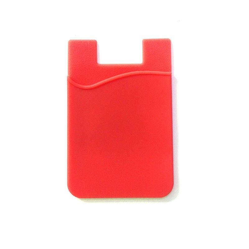 Supporto di Carta Della Cassa del silicone Bastone Elastico Adesivo Donne Degli Uomini di Tasca di Carta Del Telefono mobile Tasca Posteriore Universale Contanti ID: rosso