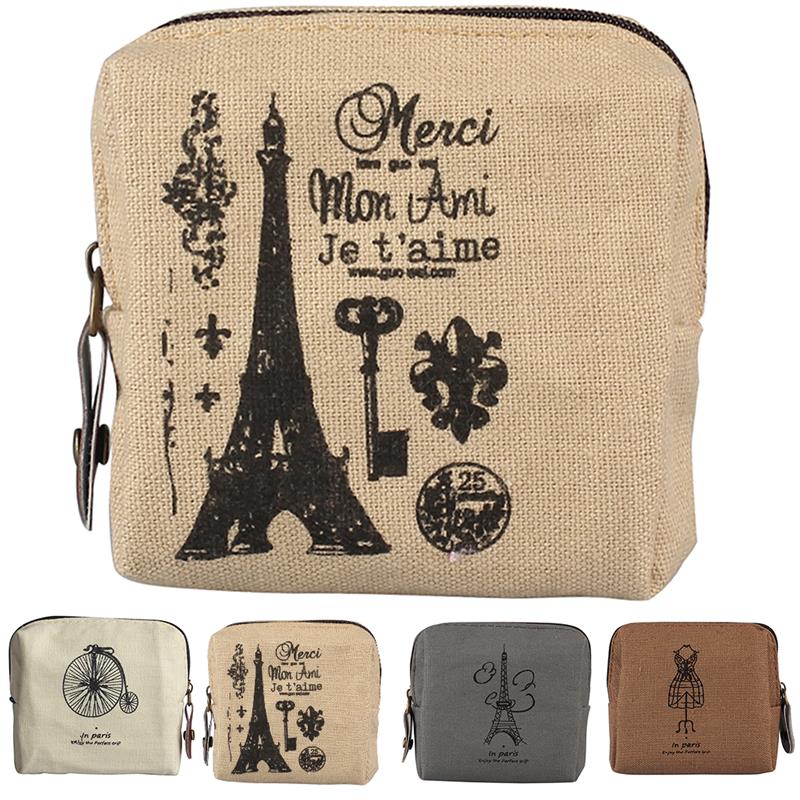 Coin Purses Style Canvas Coin Wallet Child Women Change Purse Lady Portable Small Zipper Key Pouch