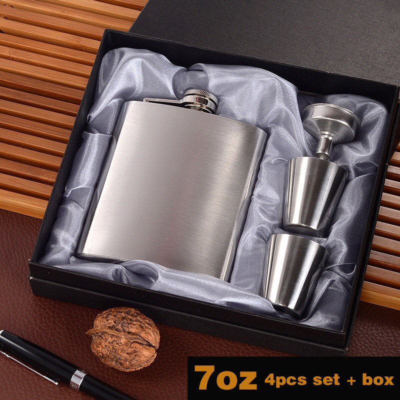 7 Oz Rvs Heupfles Met Trechter Pocket Heupfles Alcohol Whiskey Heupfles Schroefdop Drinkware Wijn Cup: B