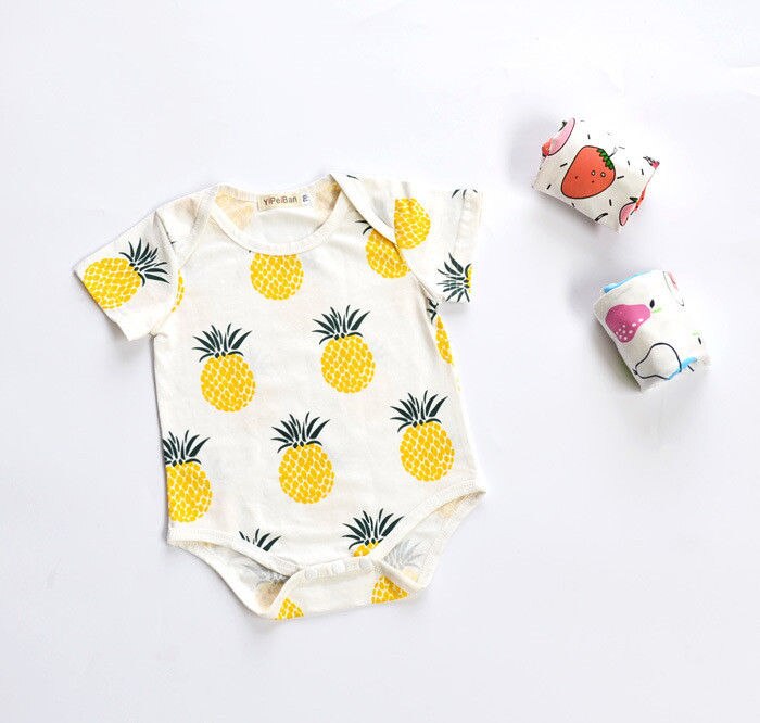 nette Neugeborene Baby Jungen Mädchen Baumwolle Karosserie Kurzarm Gesamt Outfits Sommer Kleidung 2-7Y