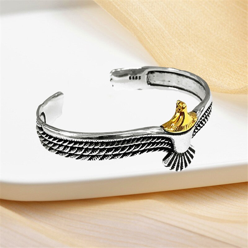 Viking Eagle Manchet Armband Valentijnsdag Cadeau Voor Vriendje Verstelbare Open Tribal Wildlife Sieraden Indian Eagle Wing Armband