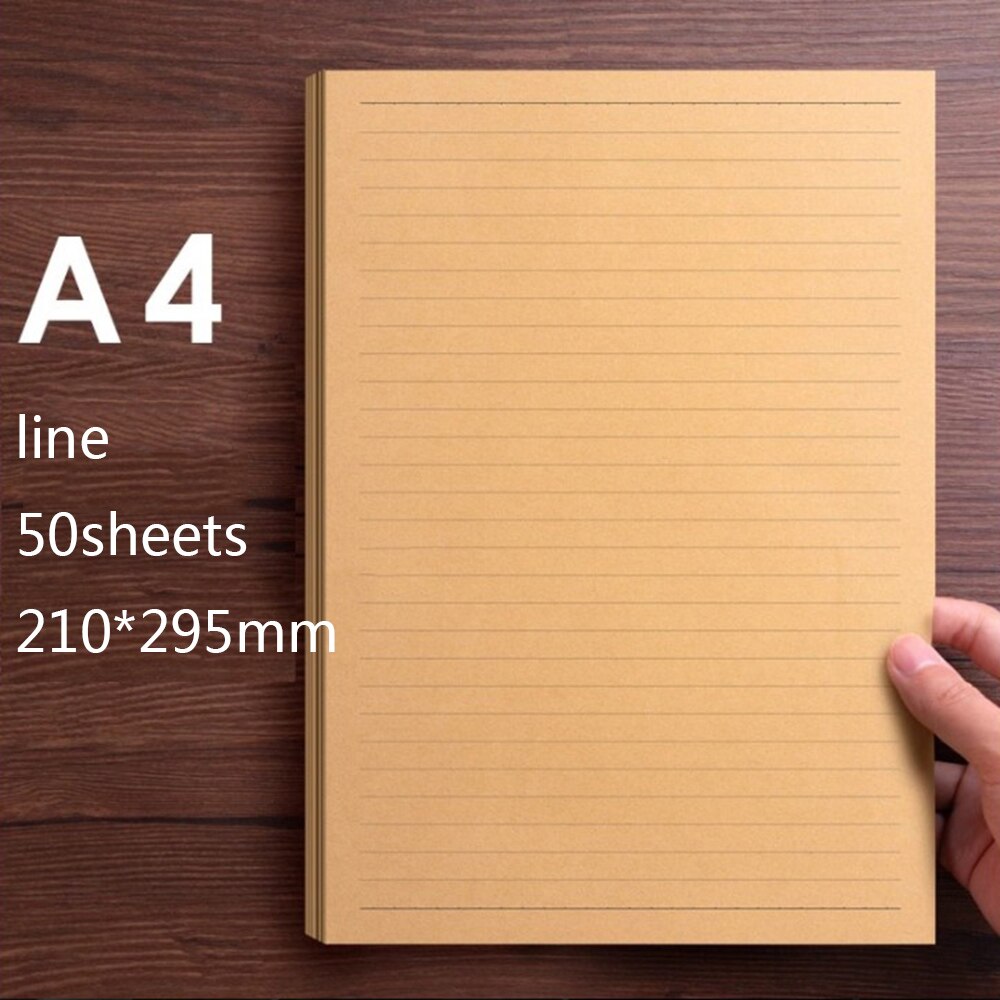 50 sheets A4/B5/A5 Vintage Kraft paper Writing Letter Stationery Romantic Note craft Paper painting packaging paper: F