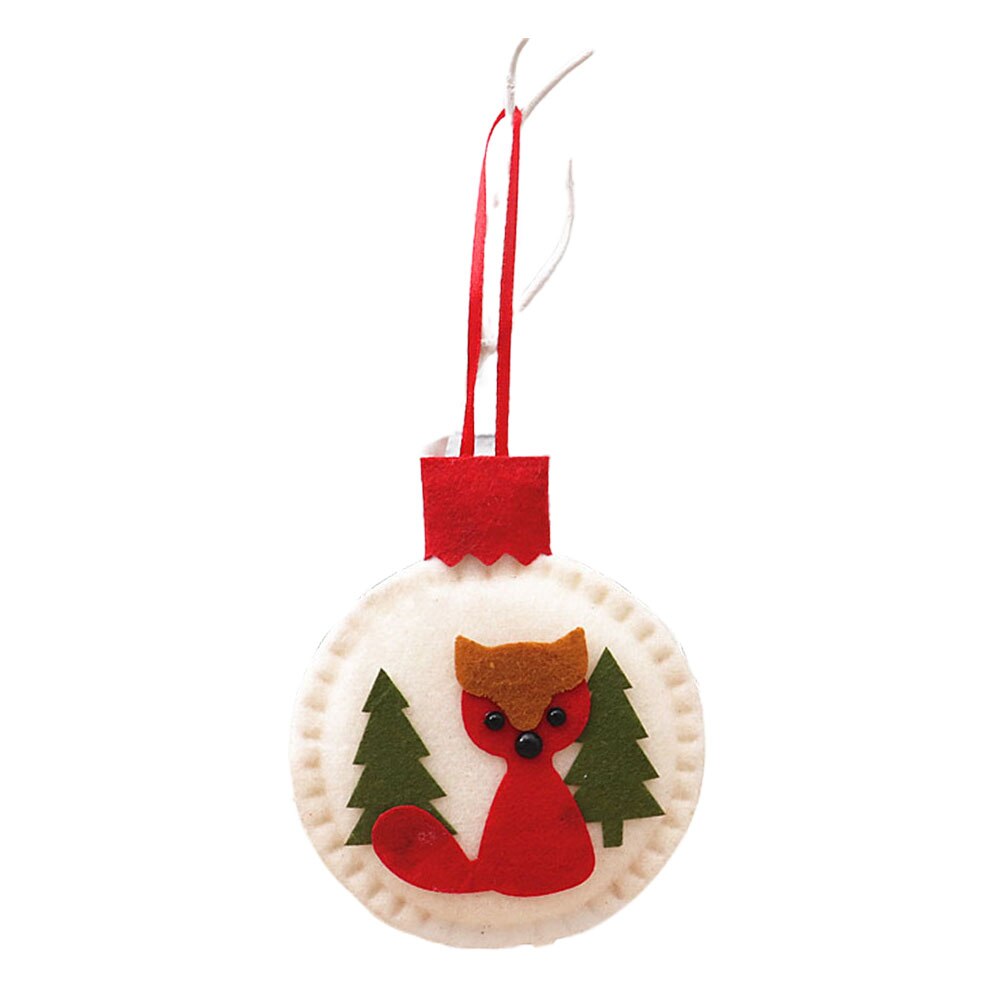 Cute Felt Snowman Santa Claus Christmas Tree Decorations Hanging Pendant Deer Craft Ornament Christmas Decorations Year: Fox