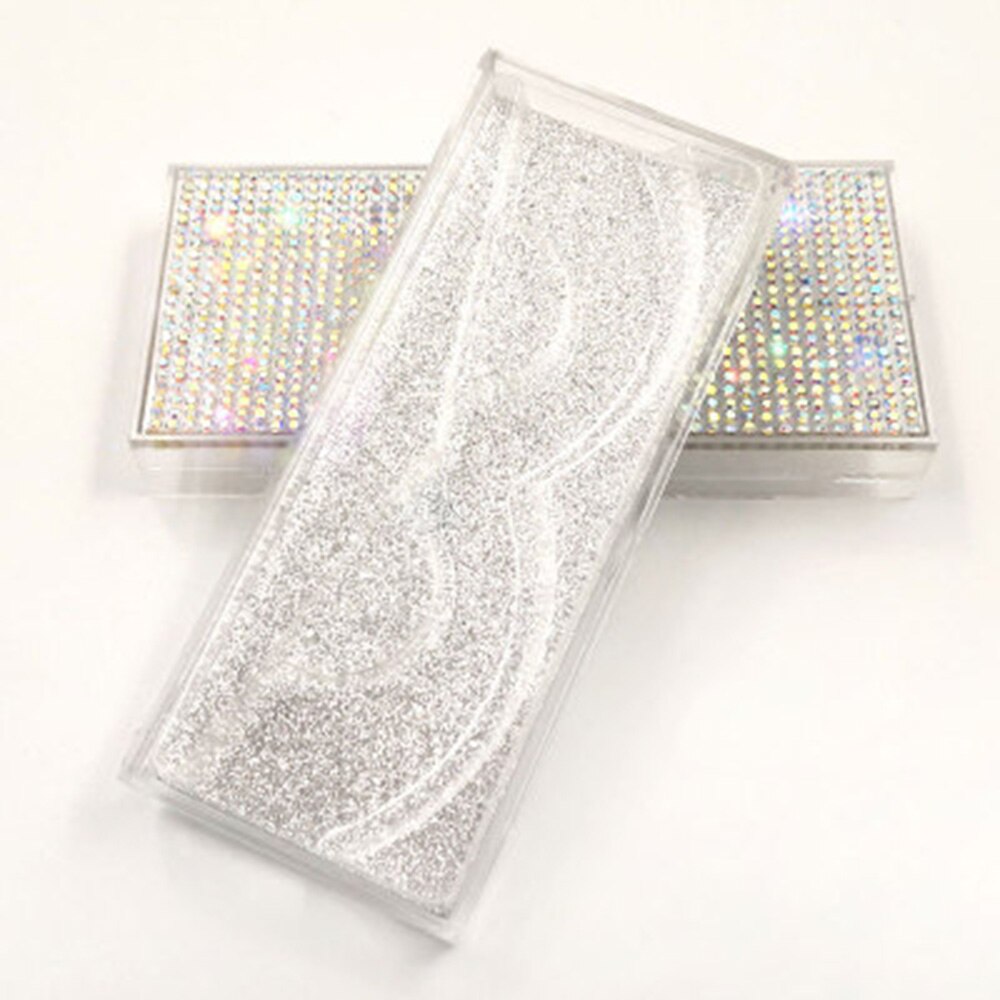 Empty Diamon Eyelash Case Glitter Paper Plastic Eyelash Packaging Box False Eyelash Storage Box With Clear Tray For Eyelash Care: 8