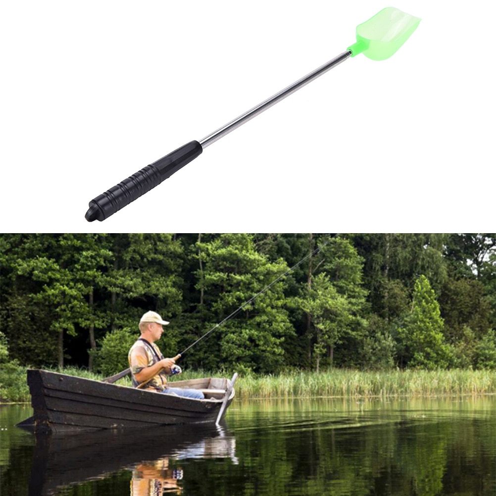 Adjustable Baiting Throwing Spoon With Handle Metal Throw Stick Carp Fishing Fish Bait Tackle Tool 100x12cm