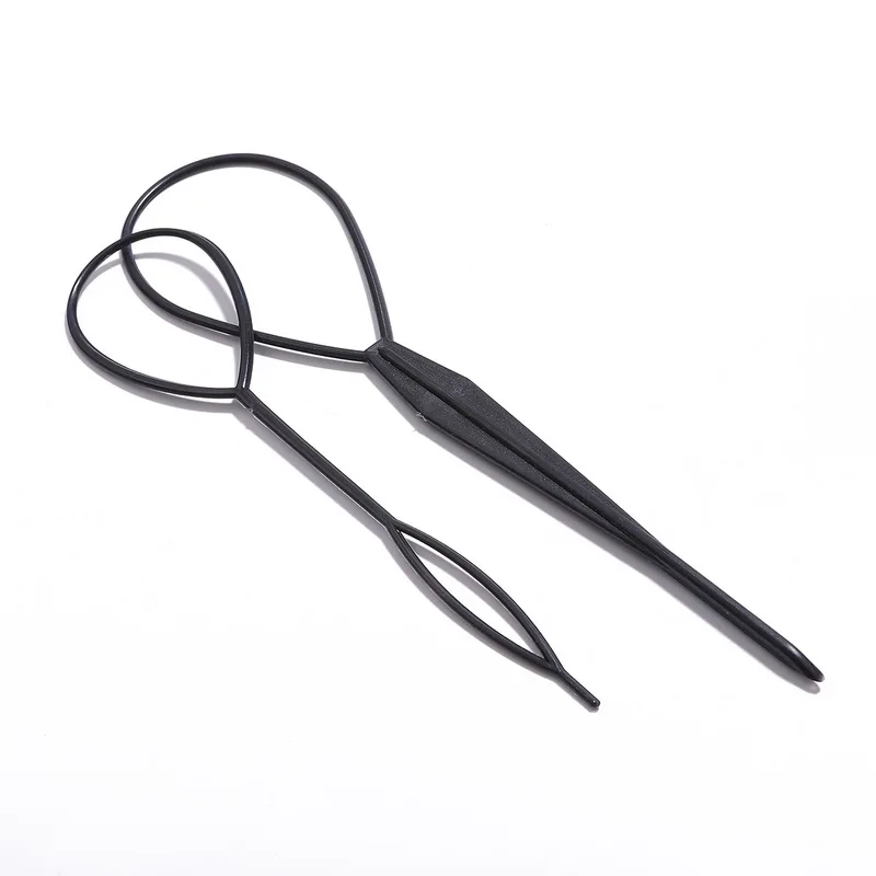 2 pçs/s et rabo de cavalo criador laço de plástico preto pônei topsy cauda clipe acessórios para o cabelo trança fabricante ferramenta estilo para mulheres meninas: Marfim