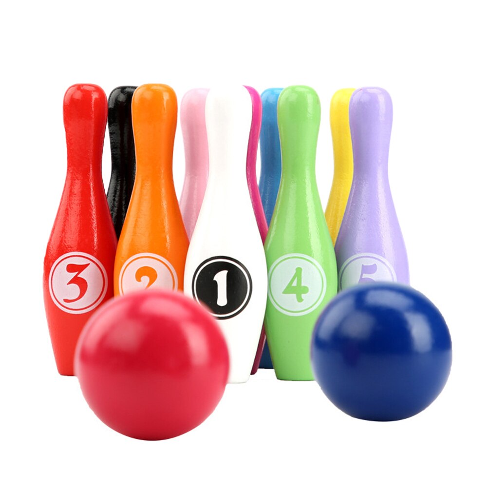1 Set Van Bowling Pinnen En Ballen Kleurrijke Duurzaam Bowling Toy Bowling Speelbal Educatief Speelgoed Voor Kids Kinderen Tieners