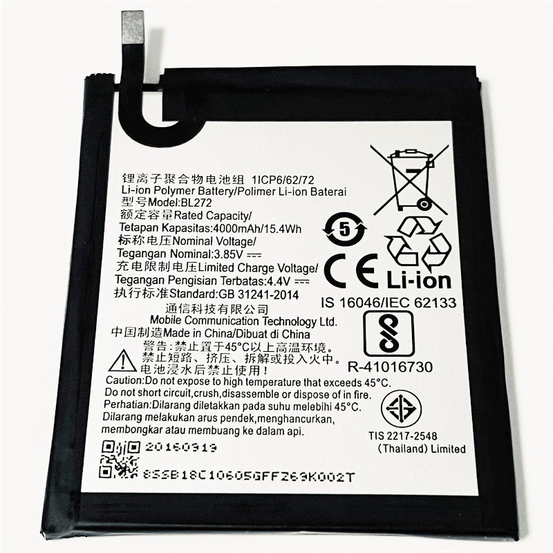 3.85V 4000mAh BL272 For Lenovo K6 Power K33a42 Battery