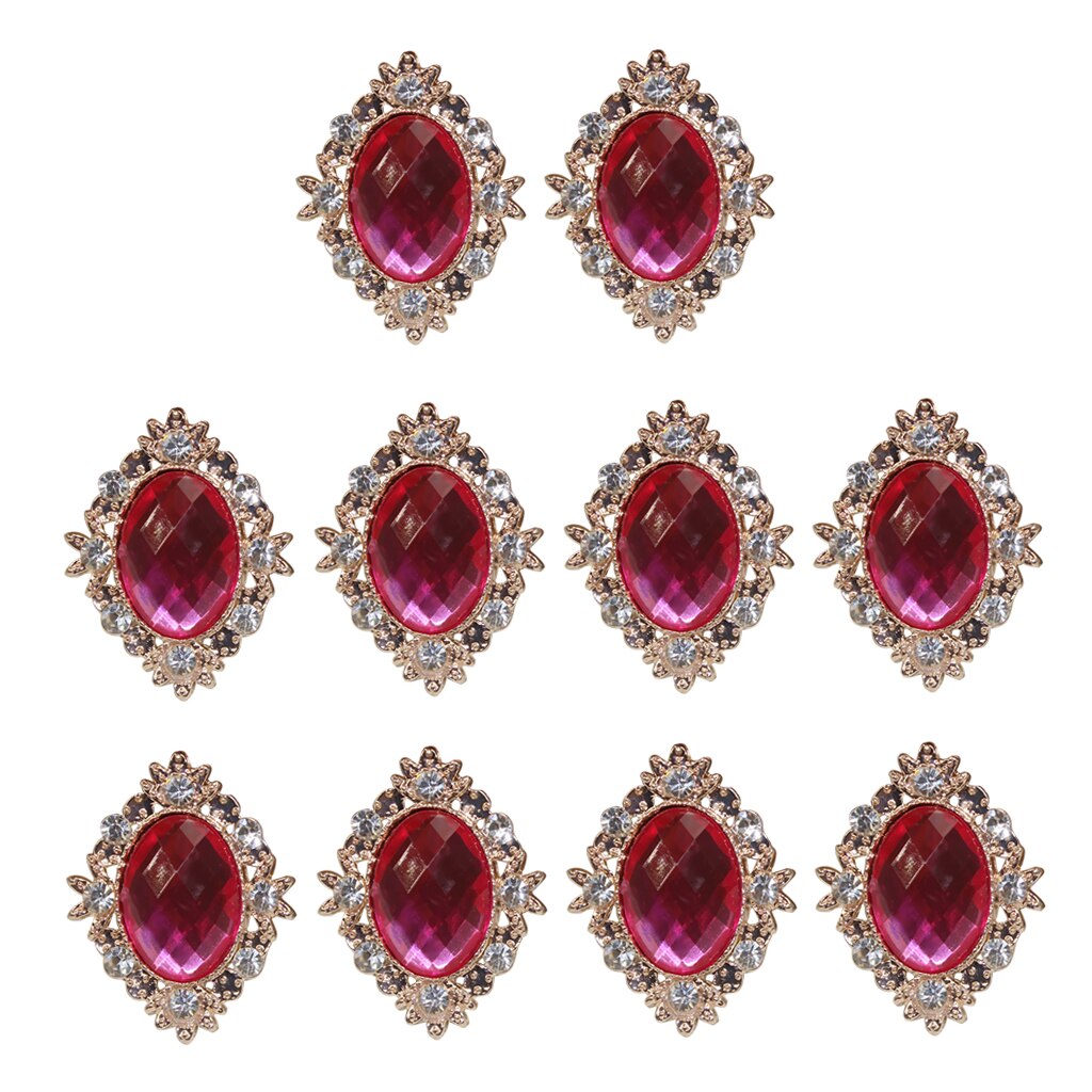 10 Pcs 25 Mm Strass Cabochons Plaksteen Crystal Knoppen Versieringen Bruiloft Sieraden Telefoon Decor Diy Kledingstuk Naaien Acce: Fushcia