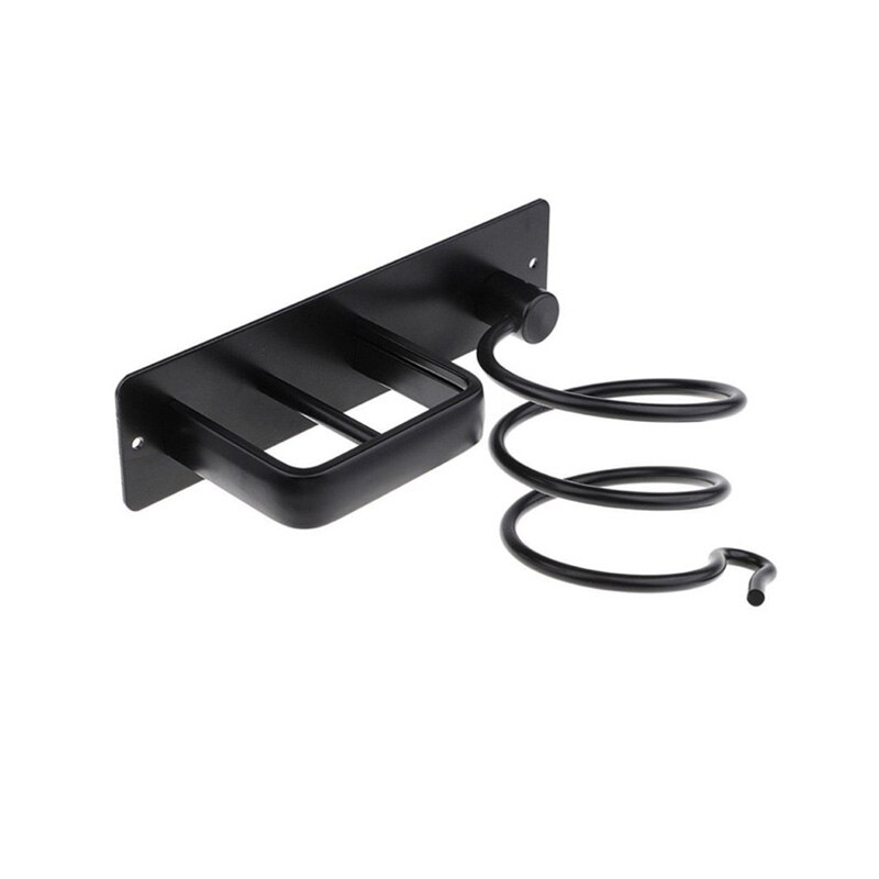 Aluminiowy stojak na suszarkę robić włosów Organizer robić montażu na ścianie półka łazienkowa półka uchwyt robić suszarki stojak Organizer akcesoria łazienkowe: czarny