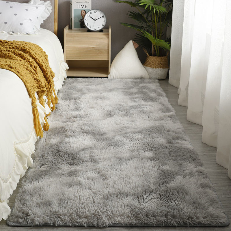 Tapete super macio de pelúcia para crianças, Tapete de cabeceira, Fuzzy Foot, Tapetes de oração, Sala de estar, Decoração do quarto: 400mm x 400mm / BRANCO