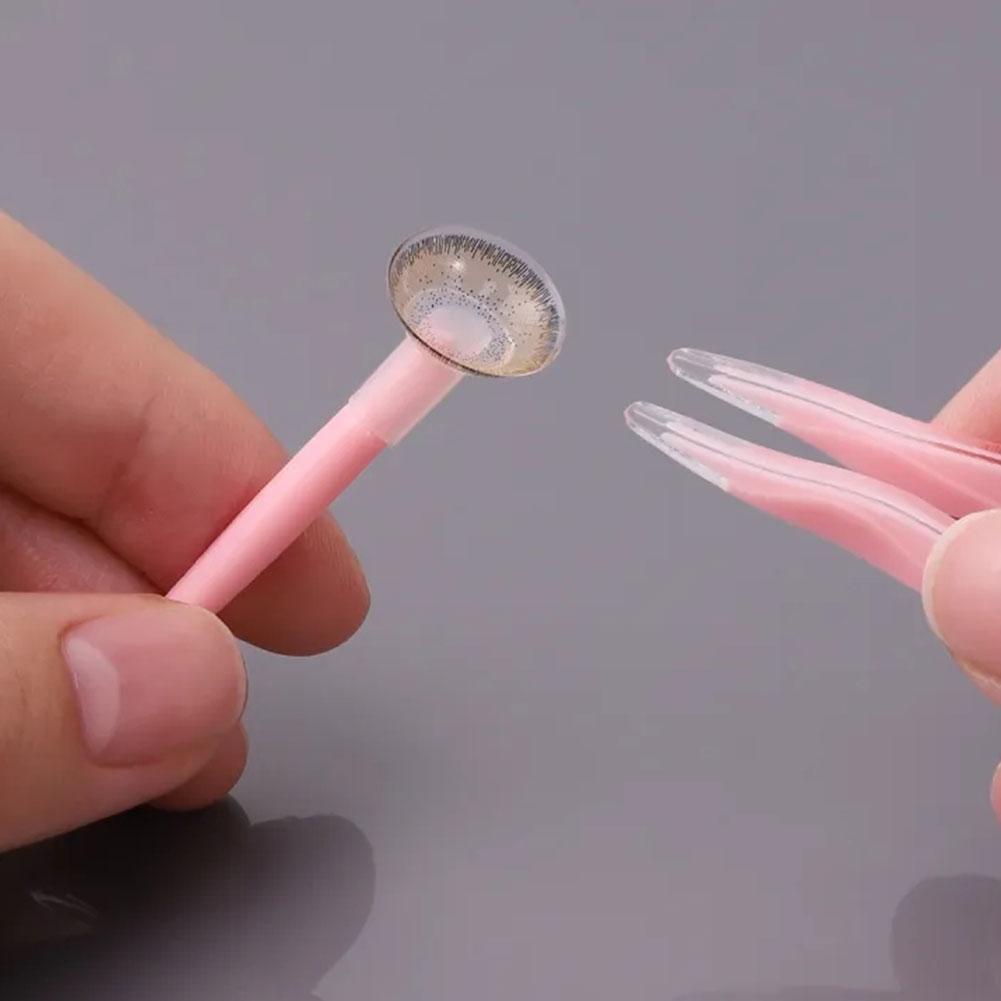 Pinzas de contacto para principiantes, aplicador de lentes de contacto, removedor de juego de contacto, insertador de herramientas B5E6