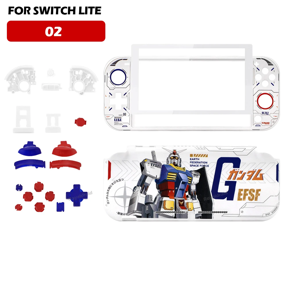 Para Switch Lite para consola de juegos NS LITE, carcasa de repuesto, botones y acceso de modificación de pantalla de película de vidrio templado