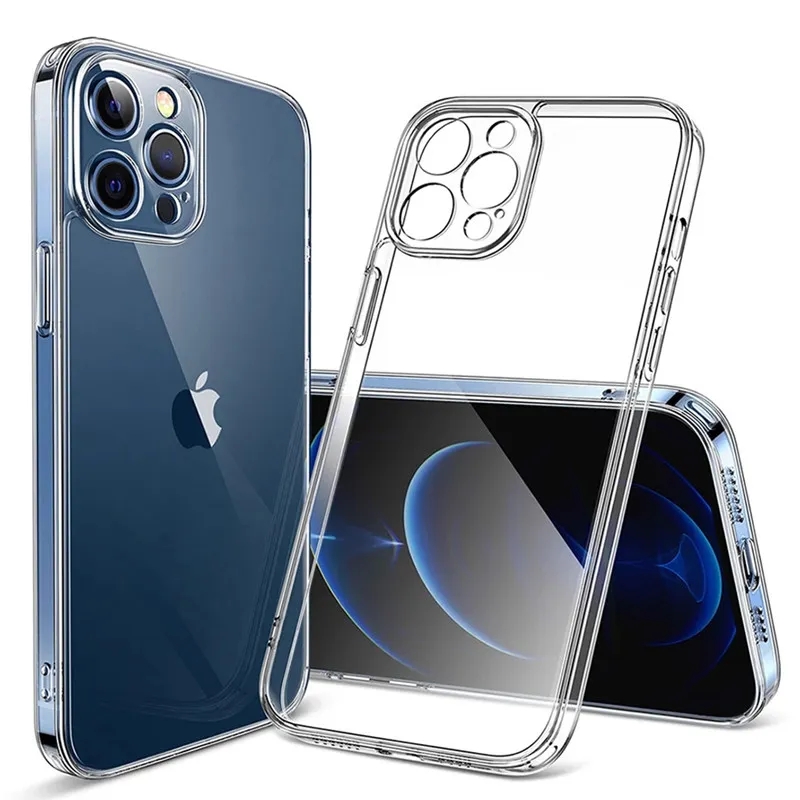 Funda transparente de silicona TPU para iPhone, carcasa trasera transparente para modelos 11, 12, 13 Mini, 14, 15 Pro, Xs Max, X, XR, 8, 7, 6, 6s Plus, SE , 2022