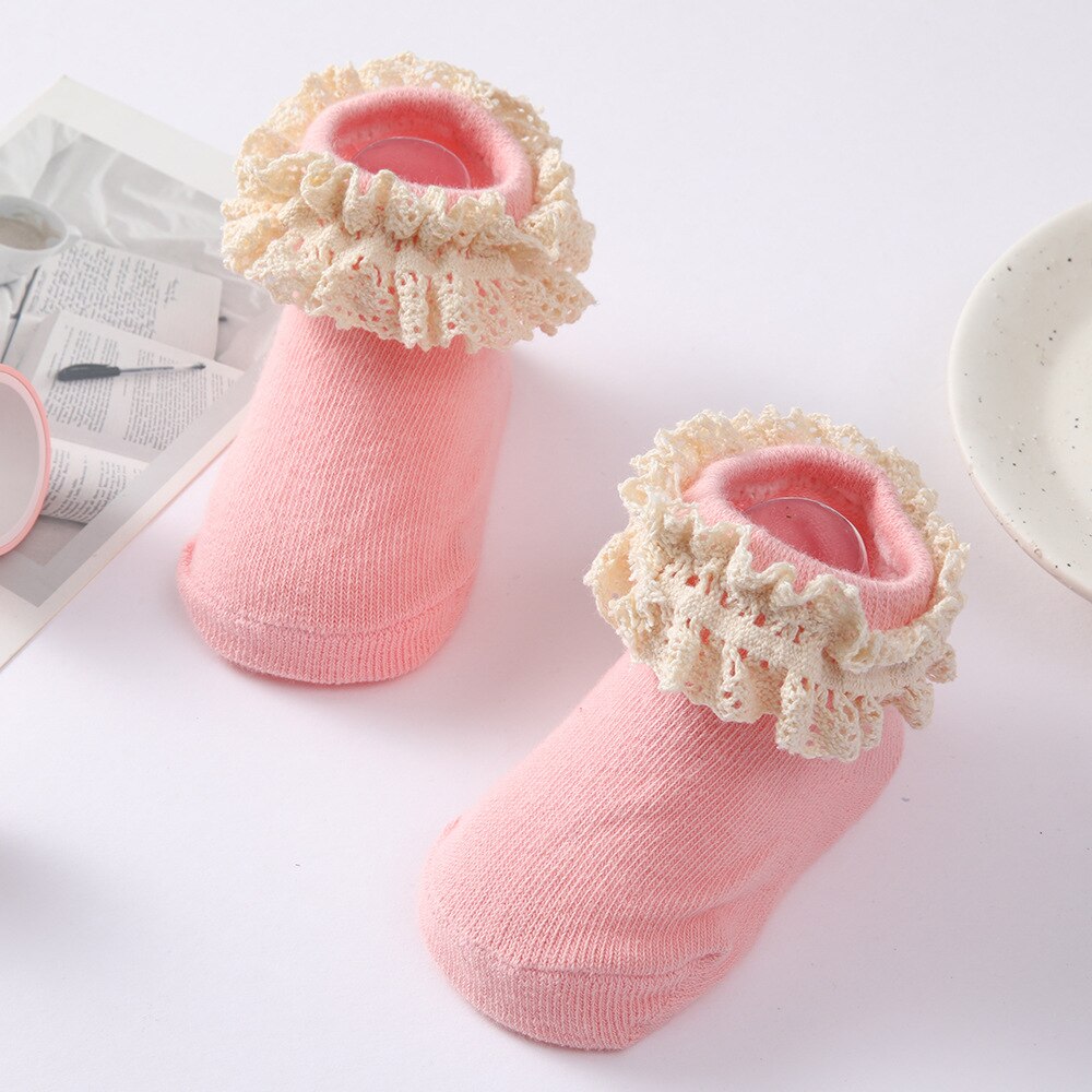 Snoep Kleur Kinderen Sokken Met Kant Meisjes Sokjes Zachte Baby Peuters Sokken Baby Kids Prinses Sok Voor Pasgeboren