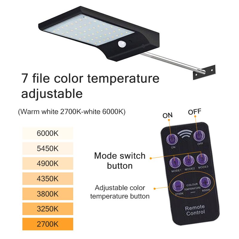 Solar Lamp 118 Led Pir Motion Sensor Lamp Buiten IP65 Waterdichte Solar Tuinverlichting Emergency Beveiliging Licht Zonne Wandlamp