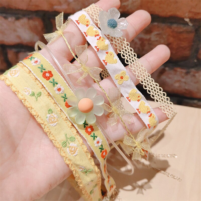 ¡Novedad de ! Collar de flor de punto amarilla con gargantilla romántica de estilo coreano para mujer, Chicas, chicas, fiestas, citas, joyería estética, vacaciones