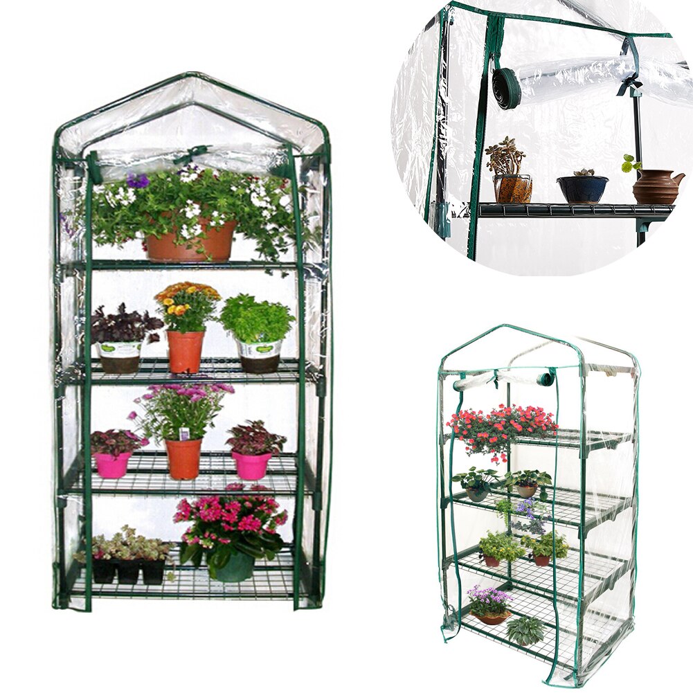 Vier Verdiepingen Groen Huishouden Plant Kas Mini Tuin Warme Kamer Pvc Tuin Warme Kamer 155X69X49Cm kassen