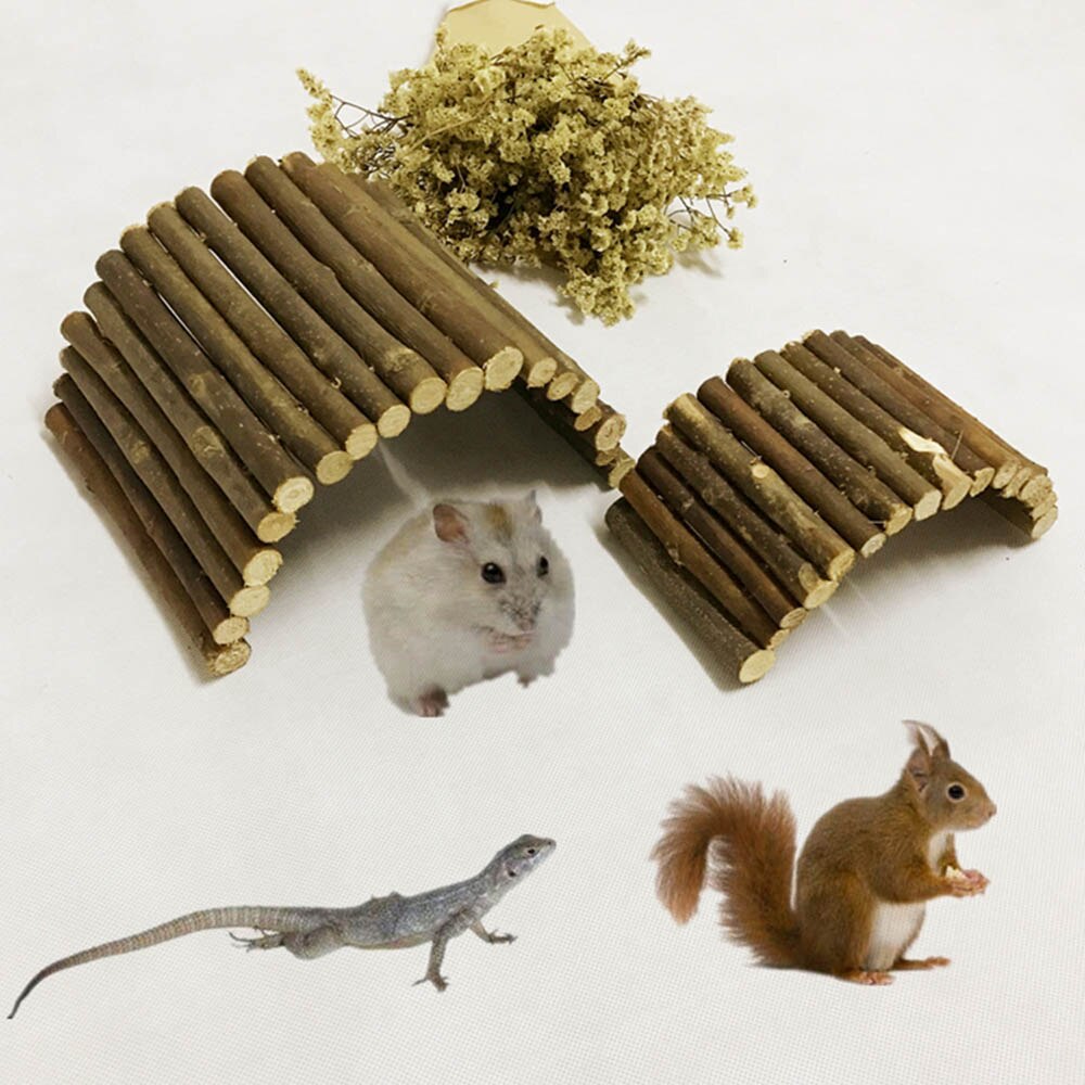 Pet Toys Ladder Reptile Tortoise Hamster Lizard Golden Bear Evasion House Hiding Fence Climbing Ladder Pet Wooden Fence